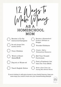 12 Ways to Make Money as a Homeschool Mom