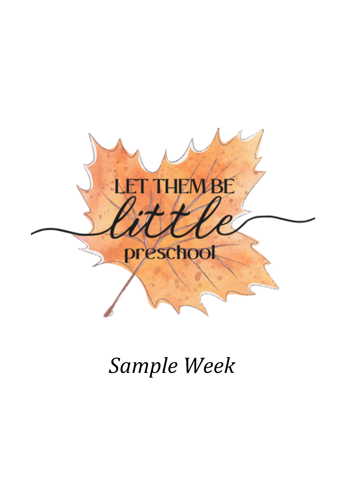 Let Them Be Little Preschool FREE Sample Week