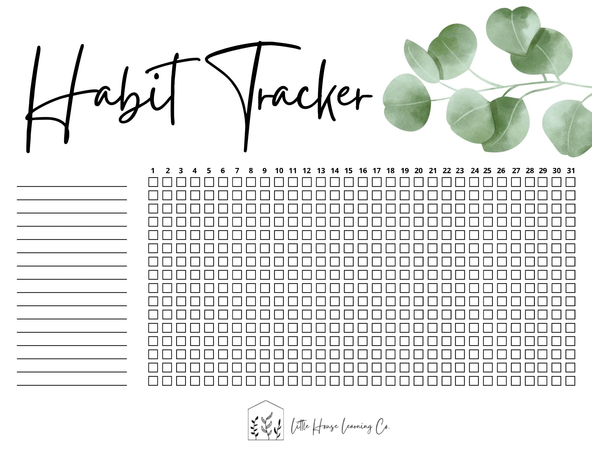 Habit Tracker FREE Printable